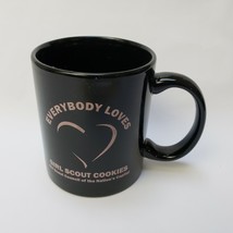 Everybody Loves Girl Scout Cookies Coffee Mug Black Pink M Ware - £19.74 GBP