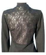 Cache Lined Hidden Zipper Elaborate Lace Back Top Jacket New S/M/L $188 NWT - £59.59 GBP