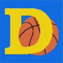 Pepita Needlepoint Canvas: Letter D in Basketball, 10&quot; x 10&quot; - £61.62 GBP+