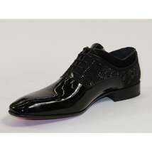Men's GENIO Patent Leather Red Sole Shoes Formal 120196618 Black Stones image 3