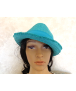 LADIE’S TURQUOISE STRAW HAT by MOSSIMO (#1775).  - £18.68 GBP