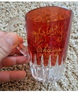 1893 Worlds Fair  Ruby Red Flash Glass Souvenir Cup “Dora” Moline illinois  - £35.38 GBP