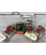 Lot of 4 Design West Fantasy Decor Vintage Christmas Ornaments Wagon Toy... - $16.17 CAD