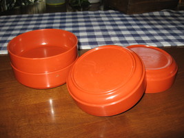 Camping Bowls-Soup/Cereal-Melamine-Stackable-Set of 4-Ingrid Ltd-Chicago-1960&#39;s - £12.58 GBP