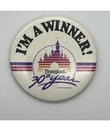 Disneyland 30th Year I&#39;M A WINNER! 1985 Rainbow Stripes Button Badge Pin... - $10.40