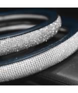 Rhinestone Steering Wheel Cover - Pink Silver - $639.77 MXN+