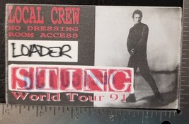 Sting / The Police - Vintage Original 11/05/91 Concert Cloth Tour Backstage Pass - £7.81 GBP