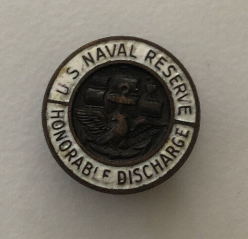 U.S. Navy - Naval Reserve Honorable Discharge Lapel Button Pin Copper Tone  - $2.87