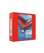 Staples Heavy Duty 4&quot; 3-Ring View Binder Red (24698) 82661 - £18.86 GBP