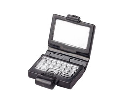 Minifigure Briefcase Silver And Black Laptop Computer Silver For US Seller - $3.64
