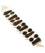 Black Spinel Gemstone Handmade Fashion Ethnic Bracelet Jewelry 8-9&quot; SA 573 - £14.45 GBP