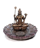 SHIVA ROUND INCENSE BURNER 3.5&quot; Hindu Deity God Resin Statue Holder HIGH... - $446.99 MXN