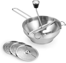 Rotary Food Mill Potato Ricer with 3 Interchangeable Disks, Great for Making Pur - £25.96 GBP
