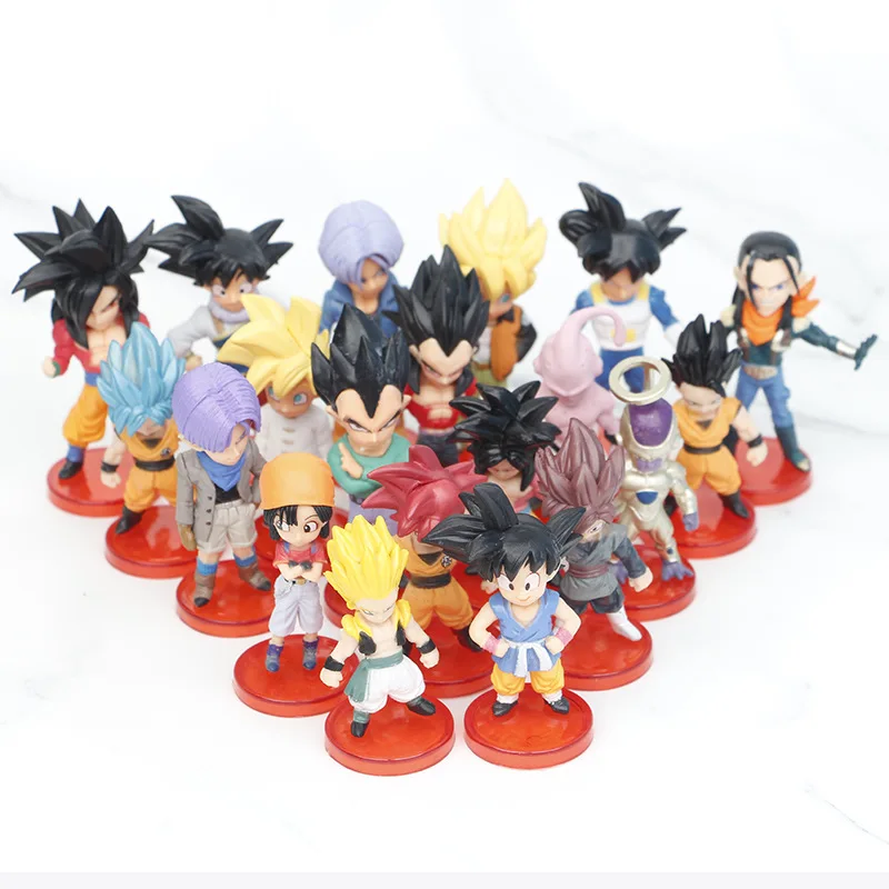 20 Pcs/Lot Dragon Ball Figure Super Saiyan 4 Buu Frieza Torankusu Goku Gohan - £26.54 GBP