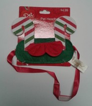 Candy Cane Pet Headband New Christmas holiday Clothing green dog cat Costume - £6.39 GBP