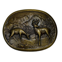 Indiana Metal Craft Belt Buckle Deer Buck Vintage 2.75x2.25” - $19.20