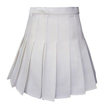 Beautifulfashionlife Women's High Waist Solid Pleated Mini Skirt( S , White) - $38.60
