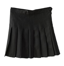 Beautifulfashionlife Women's High Waist Solid Pleated Mini Skirt(L, Black) - $49.49