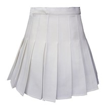 Beautifulfashionlife Women&#39;s High Waist Solid Pleated Mini Skirt(M , White) - £31.53 GBP