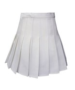 Beautifulfashionlife Women&#39;s High Waist Solid Pleated Mini Skirt(M , White) - $39.59
