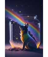 Α cute dog looks at the rainbow, Wall Art, Digital ART, AI Art - $3.77