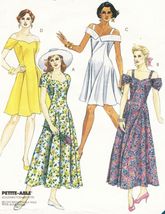 Misses Vintage 1992 Summer Off Shoulder Semi-Fit Party Dress Sew Pattern 12-16 - $13.99