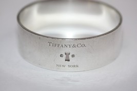 Tiffany &amp; Co. Sterling Silver 925 Wide Keyhole Diamond Bangle Bracelet L... - $467.15