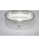 Tiffany &amp; Co. Sterling Silver 925 Wide Keyhole Diamond Bangle Bracelet L... - $641.03 CAD