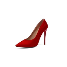 Sexy Women Pumps Rome High Heel Shoes Ladies Fashion Flock PU Pointed Toe Weddin - £65.06 GBP