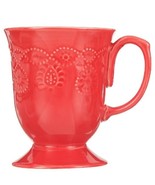 Four (4) ~ Pioneer Woman Cowgirl Lace ~ 14 Ounce ~ RED ~ Stoneware ~ Mug... - $838.09 MXN