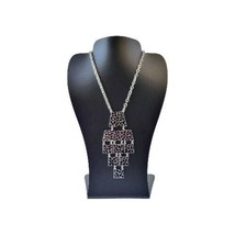 Vintage Erica Lyons Leopard Reticulated Chunky Long Chain Necklace Silvertone  - £23.88 GBP