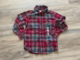 carters boy plaid size 4 flannel New button down shirt - £4.48 GBP