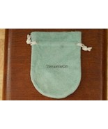 Vintage TIFFANY &amp; CO Small Drawstring Blue Suede Jewelry Pouch - £19.46 GBP