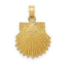 14K Gold Clam Shell Charm Seashell Beach Jewelry New 20 X 14 mm - £88.05 GBP