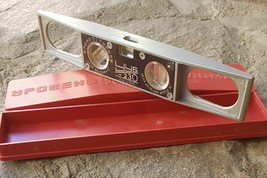 Vintage Aluminum Level - Adjustable Angle - Russia USSR 1991 - Red Plastic Case - £36.97 GBP