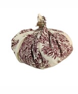 Folk Art Red Toile Fabric Stuffed Pumpkin 32&quot; Around Farmhouse French Co... - $293.01 MXN