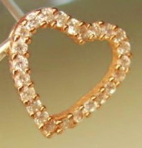 Heart Pendant Rose Gold Plated 925 Sterling Silver Simulated Cubic Zirconia - £23.35 GBP