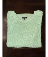 Talbots Petite SP Mint Green Cotton Blend Cable Knit Sweater Spring 2021 - $19.40