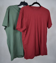 J. Crew T-Shirt Broken In Red Green V-Neck SS M Lot 2 - $36.57
