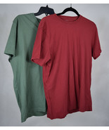J. Crew T-Shirt Broken In Red Green V-Neck SS M Lot 2 - $50.01 CAD