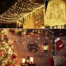 Window Curtain Lights String Fairy 300LED Wedding Party Home Garden 10ft +Remote - £30.62 GBP