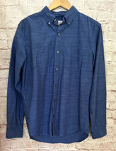 GAP Mens Oxford Shirt Blue Slub Cotton Button Up Long Sleeve Size M NEW - $38.00