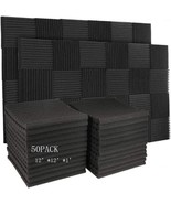 HEWEIYHY 50 Pack Acoustic Panels Soundproof Studio Foam for Walls Sound - £39.08 GBP