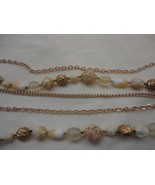 Vintage Estate Costume Five Strand Gold and Beaded necklace - $18.39