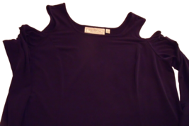 NEW Womens XL George SIMONTON Cold Shoulder TOP Navy Blue Cold Stretch f... - $24.74