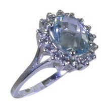 Riyo Blue  925 sterling silver Blue Topaz  Ring pulchritudinous best handmade je - £7.70 GBP