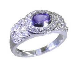 Riyo Purple 925 sterling silver Amethyst Ring dollish personalized handmade jewe - £11.09 GBP