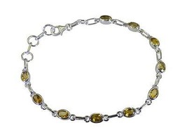 Riyo Yellow 925 sterling silver Citrine Bracelet cute handmade jewelry designs S - £22.20 GBP