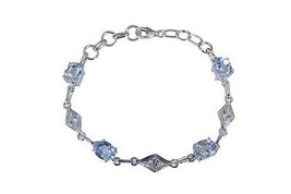 Riyo Blue 925 sterling silver Blue Topaz Bracelet exquisite handmade jewellery s - £22.25 GBP