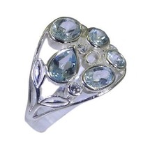 Riyo Blue  925 sterling silver Blue Topaz  Ring glorious best jewelry store SRBT - £7.84 GBP